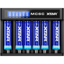Ličio jonų akumuliatoriaus įkroviklis XTAR MC6C