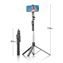 Selfie stick Orico SPM190 tripod 1 / 4" for phone camera with 360 degree rotation Bluetooth 5.2 - black