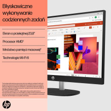 HP 24-cr0312nw AMD Ryzen™ 5 7520U 60.5 cm (23.8") 1920 x 1080 px All-in-One PC 16 GB LPDDR5-SDRAM 512 GB SSD Window