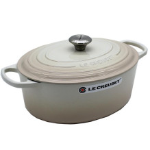 Virtuvės Indai - Le Creuset Signature Keptuvė 6.3L Ketaus Emaliuota Ovali 31cm Meringue