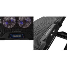 Nešiojamojo kompiuterio aušinimo stovas HISMART, su 6 RGB ventiliatoriais, 5 padėčių