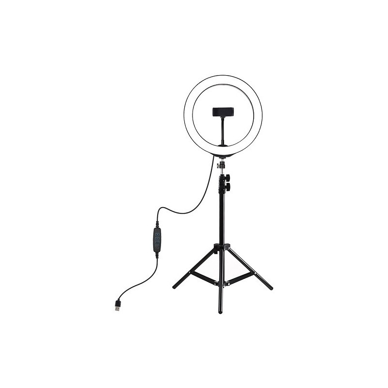 LED ring light 26cm, with tripod stand up to 1.1m and phone holder