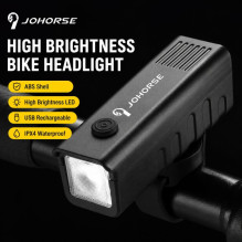 iLike JOHORSE USB Rechargeable Bike Headlight, High Brightness LED Bicycle Front Light, IPX4 Waterproof, ABS Shell, Easy iLike JOHORSE USB Rechargeable Bike Headlight, High Brightness LED Bicycle Front Light, IPX4 Waterproof, ABS Shell, Easy