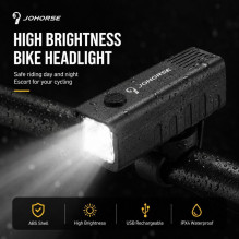 iLike JOHORSE USB Rechargeable Bike Headlight, High Brightness LED Bicycle Front Light, IPX4 Waterproof, ABS Shell, Easy iLike JOHORSE USB Rechargeable Bike Headlight, High Brightness LED Bicycle Front Light, IPX4 Waterproof, ABS Shell, Easy
