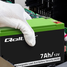 „Qoltec 53076 AGM“ akumuliatorius, 12 V, 7 Ah, apsauginis „Qoltec 53076 AGM“ akumuliatorius, 12 V, 7 Ah, apsauginis