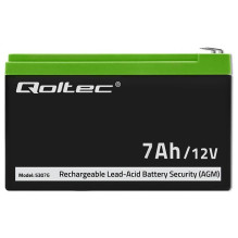 „Qoltec 53076 AGM“ akumuliatorius, 12 V, 7 Ah, apsauginis „Qoltec 53076 AGM“ akumuliatorius, 12 V, 7 Ah, apsauginis