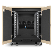 APC NetShelter - Schrank (vertikal) - schallisoliert - AC 100-230 V - Ahorn - 12U - 48.3 cm (19") - TAA-konform - f