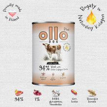 OLLO Plus Collagen Mono Veal - wet dog food - 800g OLLO Plus Collagen Mono Veal - wet dog food - 800g