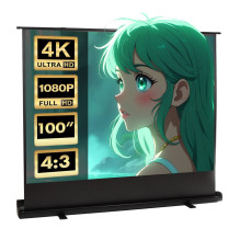 Maclean MC-211 Portable Projection Screen, Compact, Floor, 100", 4:3