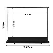 Maclean MC-211 Portable Projection Screen, Compact, Floor, 100", 4:3