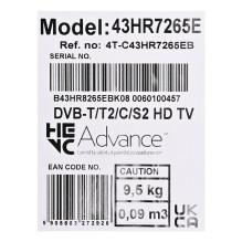 „Sharp 43HR7265E“ televizorius 109,2 cm (43") 4K „Ultra HD“ išmanusis televizorius „Wi-Fi“ juodas