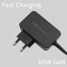 Charger - Qoltec 52386 GaN POWER PRO, 1xUSB-C, 65W, 5-20V, 3-3.25A, Black Charger - Qoltec 52386 GaN POWER PRO, 1xUSB-C, 65W, 5-20V, 3-3.25A, Black