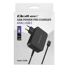 Įkroviklis - Qoltec 52386 GaN POWER PRO , 1xUSB-C , 65W , 5-20V , 3-3.25A , Juodas Įkroviklis - Qoltec 52386 GaN POWER PRO , 1xUSB-C , 65W , 5-20V , 3-3.25A , Juodas