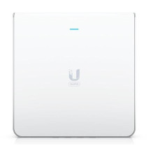 UniFi6 In-Wall. Wall-mounted WiFi 6 access point with a built-in PoE switch.