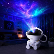 HQ Sitting Astronaut Star Sky &amp; Nebula Projector with 360° Rotating Head and Remote Control White
