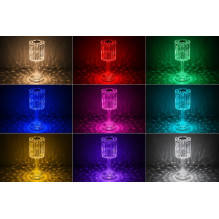iLike Crystal Touch RGB LED Table Lamp with Bluetooth Speaker, Ambient Night Light &amp; Remote Control
