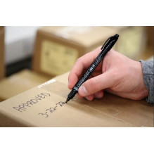 MARKER DURA-INK DUAL TIP 0.8-1.5MM BLACK