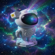 iLike Astronaut Smart LED Lamp with Bluetooth Speaker, RGB Night Light, Remote Control, 360° Rotating Head White