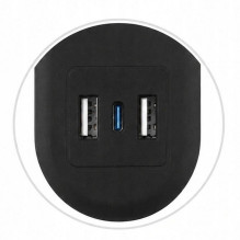 Extension cord 4 sockets + 2 x USB A + USB C Art FU810 1,5 m black