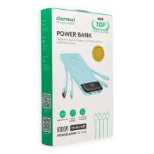 Powerbank 5V 3A 10000 mAh with built-in cables USB A / USB C / Lightning / Micro USB Charmast W1148 green Powerbank 5V 3A 10000 mAh with built-in cables USB A / USB C / Lightning / Micro USB Charmast W1148 green