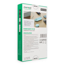 Powerbank 5V 3A 10000 mAh with built-in cables USB A / USB C / Lightning / Micro USB Charmast W1148 green Powerbank 5V 3A 10000 mAh with built-in cables USB A / USB C / Lightning / Micro USB Charmast W1148 green
