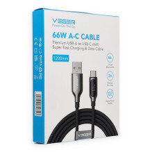 Cable with LED display USB A to Type C VEGER PD 3A 66W AC1-XHJ 1,2 m black Cable with LED display USB A to Type C VEGER PD 3A 66W AC1-XHJ 1,2 m black