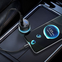 Car charger Hoco USB A + 2xUSB C PD QC3.0 37W + cable USB C to C Z69A black Car charger Hoco USB A + 2xUSB C PD QC3.0 37W + cable USB C to C Z69A black