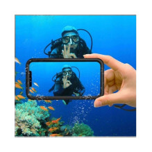 iPhone 16 PRO dėklas, „Shellbox Dot“, atsparus vandeniui, suderinamas su „MagSafe“, juodas