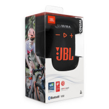 Belaidė kolonėlė JBL Wind 3 su laikikliu ant vairo, juodos ir oranžinės spalvos Belaidė kolonėlė JBL Wind 3 su laikikliu ant vairo, juodos ir oranžinės spalvos