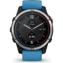 Garmin Quatix 7 Base Smart Watch 47mm, GPS, 10ATM, Graphite with Light Blue Silicone Band EU