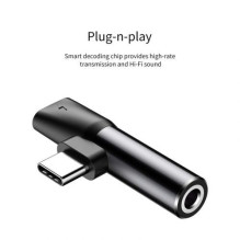 Baseus Converter L41 Type-C (input) for Type-C + 3.5 mm connector Black (CATL41-01) Baseus Converter L41 Type-C (input) for Type-C + 3.5 mm connector Black (CATL41-01)