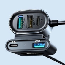 Joyroom Car Charger 5-in-1, C+C+U+U+U, QC 3.0, PD 3.0, FCP, AFC, 12V / 24V, 72W, Black (JR-CL05) Joyroom Car Charger 5-in-1, C+C+U+U+U, QC 3.0, PD 3.0, FCP, AFC, 12V / 24V, 72W, Black (JR-CL05)