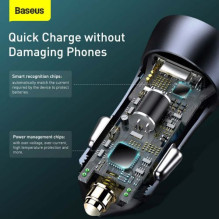 Baseus Car Charger Golden Contactor Pro Dual Quick Charger U+C, PD 3.0, QC 4+, SCP FCP AFC (with USB - Type C 1m cable) Baseus Car Charger Golden Contactor Pro Dual Quick Charger U+C, PD 3.0, QC 4+, SCP FCP AFC (with USB - Type C 1m cable)