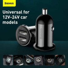 Baseus Car Charger Grain Pro Dual USB 4.8A Black (CCALLP-01) Baseus Car Charger Grain Pro Dual USB 4.8A Black (CCALLP-01)