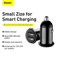 Baseus Car Charger Grain Pro Dual USB 4.8A Black (CCALLP-01) Baseus Car Charger Grain Pro Dual USB 4.8A Black (CCALLP-01)