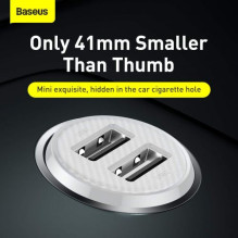 Baseus Car Charger Grain Pro Dual USB 4.8A White (CCALLP-02) Baseus Car Charger Grain Pro Dual USB 4.8A White (CCALLP-02)