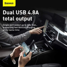 Baseus Car Charger Grain Pro Dual USB 4.8A White (CCALLP-02) Baseus Car Charger Grain Pro Dual USB 4.8A White (CCALLP-02)