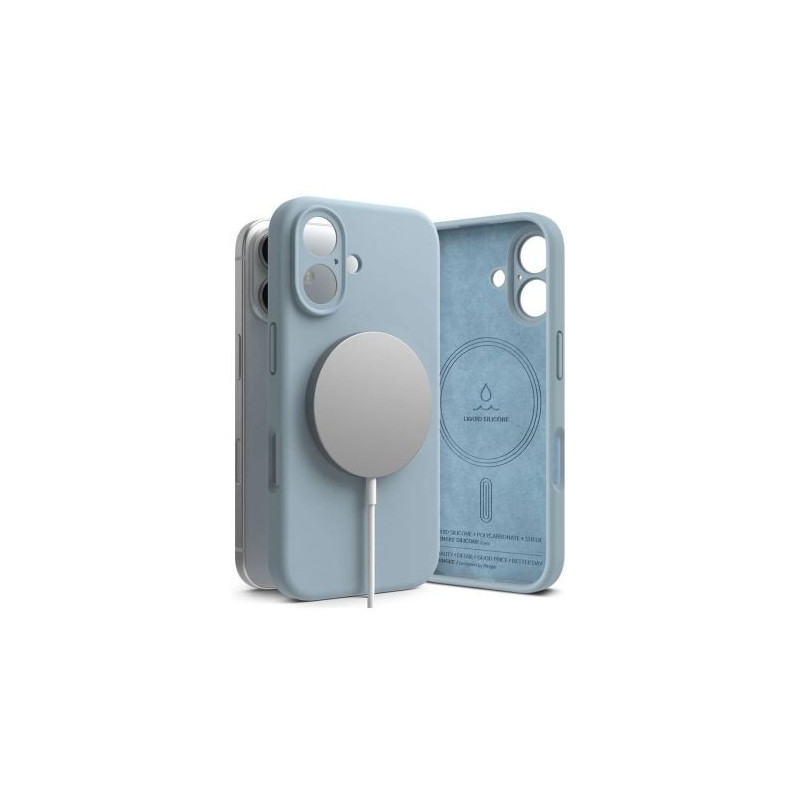 Ringke iPhone 16 Case Silicone Magnetic Blue