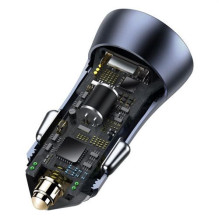 Baseus Car Charger Golden Contactor Pro Dual Quick Charger U+C, PD 3.0, QC 4+, SCP FCP AFC (With Type-C - Lightning 1m B Baseus Car Charger Golden Contactor Pro Dual Quick Charger U+C, PD 3.0, QC 4+, SCP FCP AFC (With Type-C - Lightning 1m B