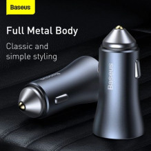 Baseus Car Charger Golden Contactor Pro Dual Quick Charger U+C, PD 3.0, QC 4+, SCP FCP AFC (With Type-C - Lightning 1m B Baseus Car Charger Golden Contactor Pro Dual Quick Charger U+C, PD 3.0, QC 4+, SCP FCP AFC (With Type-C - Lightning 1m B