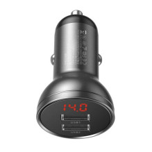 Baseus Car Charger Digital Display Dual USB 4.8A 24W Gray (CCBX-0G) Baseus Car Charger Digital Display Dual USB 4.8A 24W Gray (CCBX-0G)