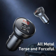 Baseus Car Charger Digital Display Dual USB 4.8A 24W Gray (CCBX-0G) Baseus Car Charger Digital Display Dual USB 4.8A 24W Gray (CCBX-0G)