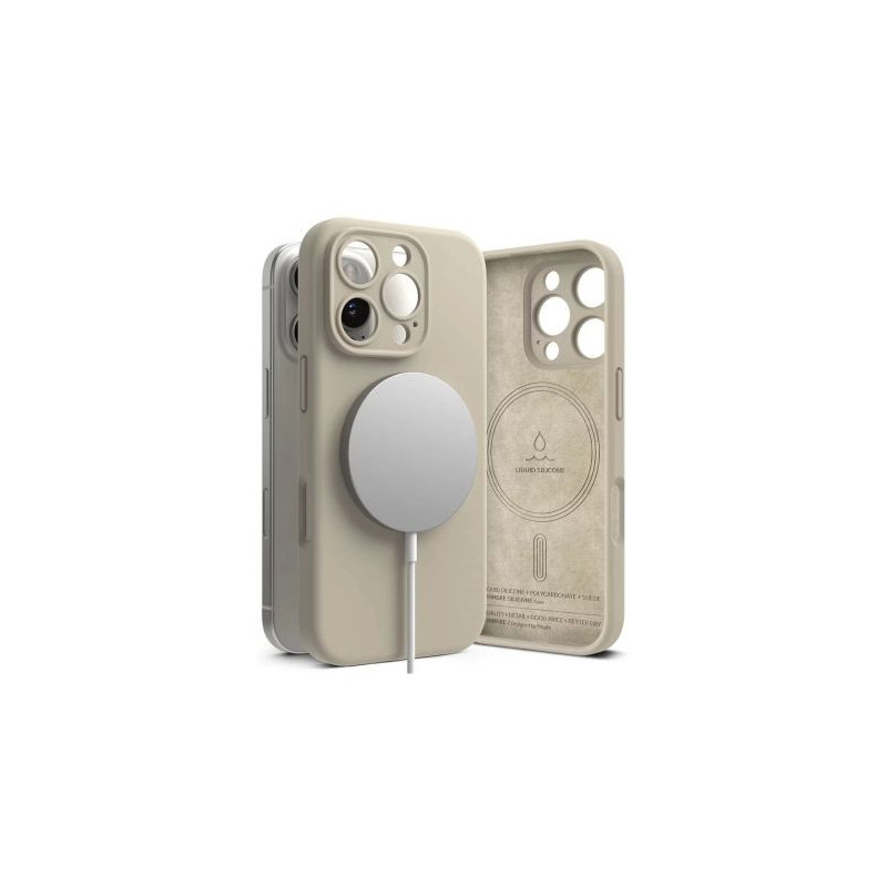 Ringke iPhone 16 Pro Case Silicone Magnetic Stone
