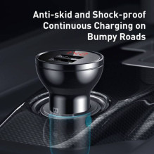 Baseus Car Charger Digital Display Dual USB 4.8A 24W Gray (CCBX-0G) Baseus Car Charger Digital Display Dual USB 4.8A 24W Gray (CCBX-0G)