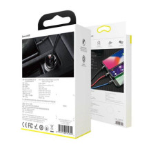 Baseus Car Charger Digital Display 2xUSB with 3-in-1 Cable 1.2m, 24W 4.8A, Black / Gray (TZCCBX-0G) Baseus Car Charger Digital Display 2xUSB with 3-in-1 Cable 1.2m, 24W 4.8A, Black / Gray (TZCCBX-0G)