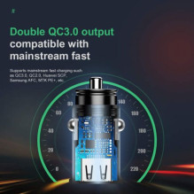 Baseus Car Charger Square metal A + A 30W Dual QC3.0 (SCP.AFC) Black (CCALL-DS01) Baseus Car Charger Square metal A + A 30W Dual QC3.0 (SCP.AFC) Black (CCALL-DS01)