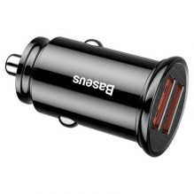 Baseus Car Charger Circular Plastic A+A Dual Quick Charge 3.0 30W Black (CCALL-YD01) Baseus Car Charger Circular Plastic A+A Dual Quick Charge 3.0 30W Black (CCALL-YD01)