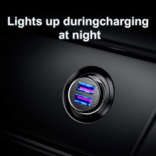 Baseus Car Charger Circular Plastic A+A Dual Quick Charge 3.0 30W Black (CCALL-YD01) Baseus Car Charger Circular Plastic A+A Dual Quick Charge 3.0 30W Black (CCALL-YD01)