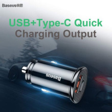 Baseus Car Charger Circular Plastic A+C PPS PD3.0 + QC4.0 + 30W Black (CCALL-YS01) Baseus Car Charger Circular Plastic A+C PPS PD3.0 + QC4.0 + 30W Black (CCALL-YS01)
