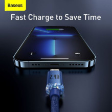 Baseus Lightning Crystal Shine Cable Series Fast Charging Data Cable 2.4A 1.2m Blue (CAJY000003) Baseus Lightning Crystal Shine Cable Series Fast Charging Data Cable 2.4A 1.2m Blue (CAJY000003)